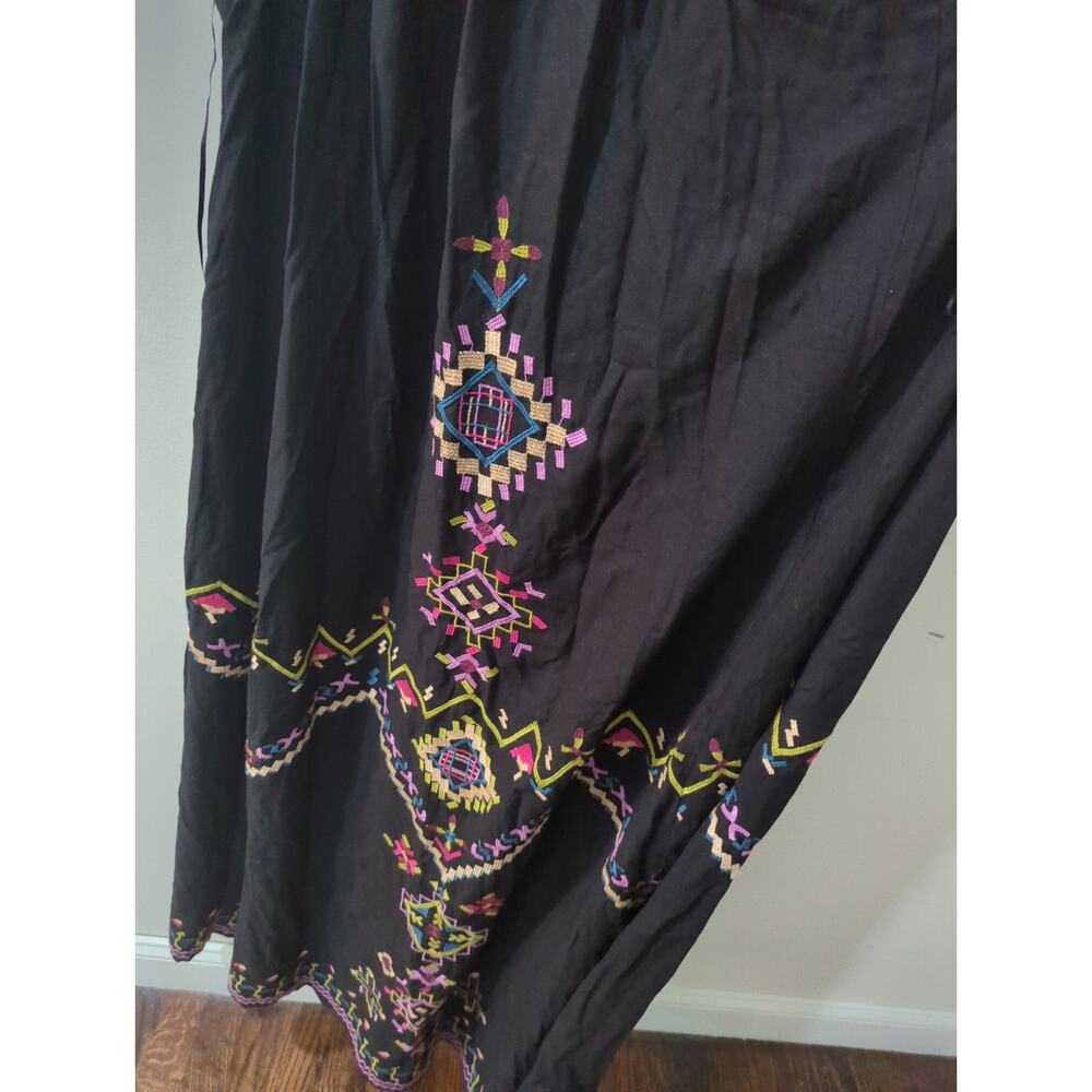 Anthropologie Black Embroidered Maxi Dress - Picture 6 of 7